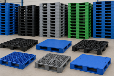 High-quality plastic pallets manufactured in Pakistan for warehousing, logistics, material handling, storage, and export packaging.
