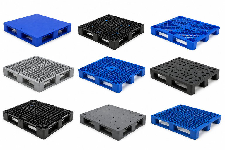 High-quality plastic pallets manufactured in Pakistan for warehousing, logistics, material handling, storage, and export packaging.