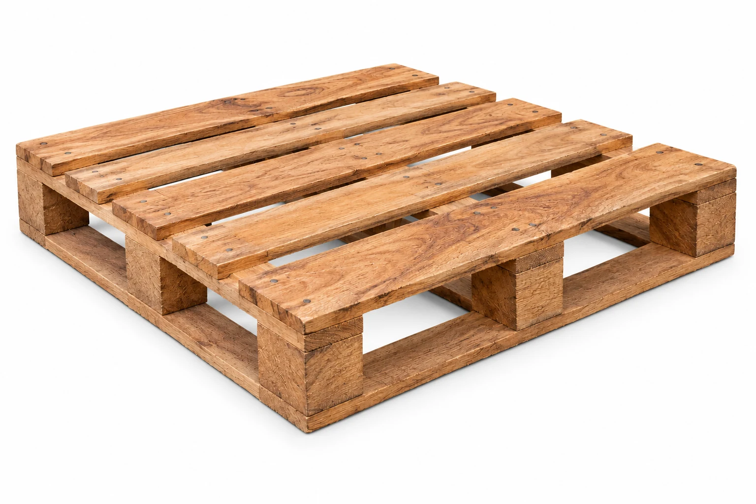 Representative keekar / kikar wooden pallet with warm brown grain on a white background. Noble Pallets & Packaging, Pakistan.