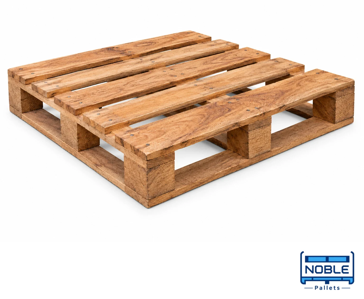 Representative keekar / kikar wooden pallet with warm brown grain on a white background. Noble Pallets & Packaging, Pakistan.